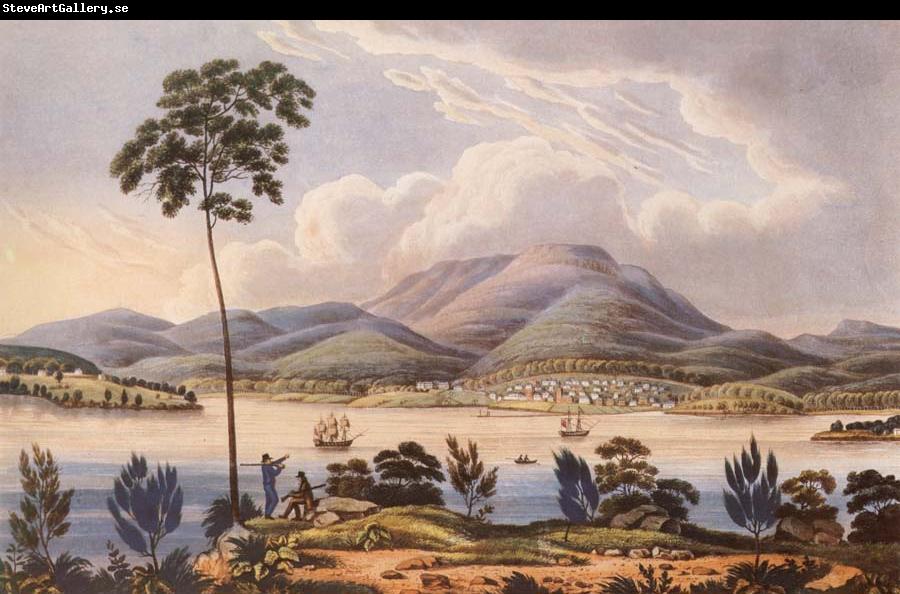 Lycett, Joseph Distant View of Hobart Town,Van Diemen-s Land,from Blufhead